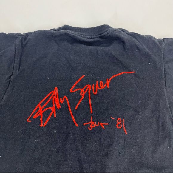 Vintage Billy Squier Shirt Womens Small Black 1981 80s Don’t Say No Tour Band - Picture 8 of 9